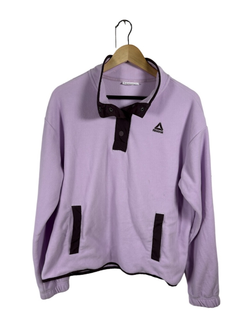 Reebok Lavender Fleece Pullover Snap Collar Women’s Small